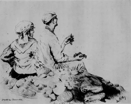 Radierung De Nittis - Route de Castellamare