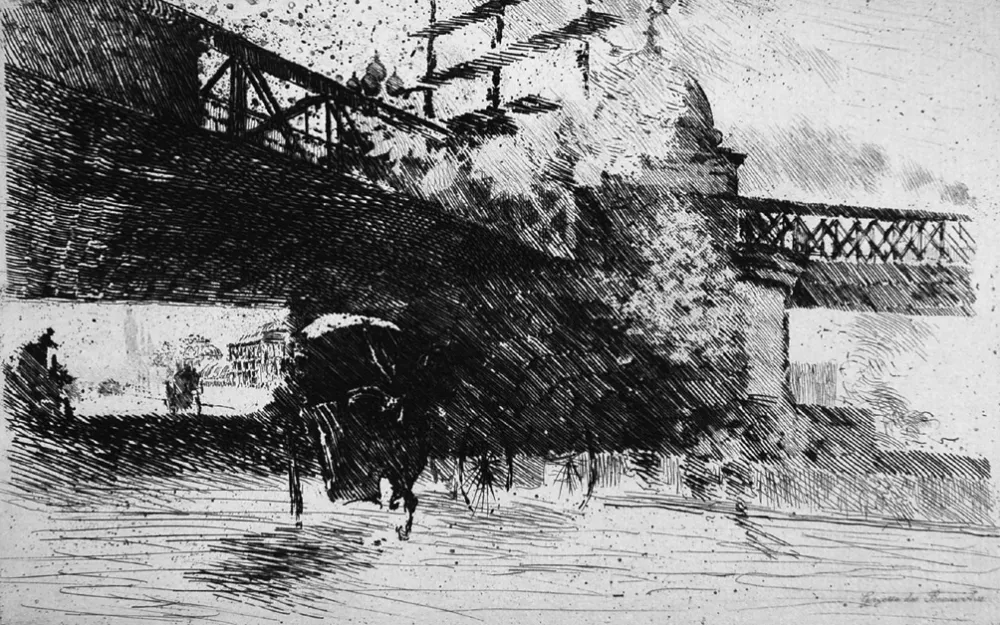 Radierung De Nittis - Vue pris à Londres