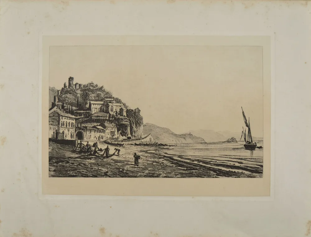 Radierung De Rothschild - VIEW OF NOLI, NEAR SAVONA, 1869