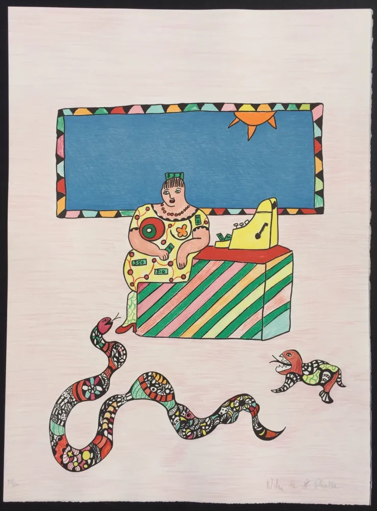 Lithographie De Saint Phalle - La Caissiere