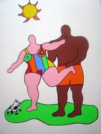 Siebdruck De Saint Phalle - PINK NANA-BLACK MAN