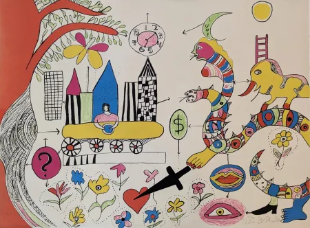 Lithographie De Saint Phalle - Rêve d'une jeune fille 