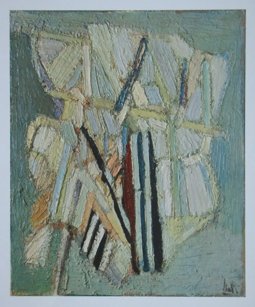 Lithographie De Stael - Composition Céladon