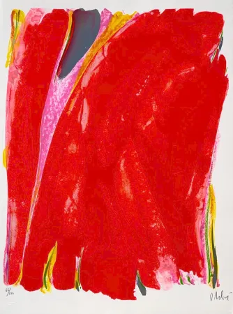 Lithographie Debré - Le Rideau rouge (Satie) 