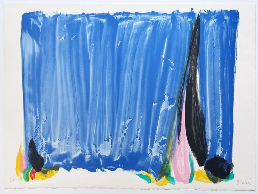 Lithographie Debré - Signe-Paysage Loire 