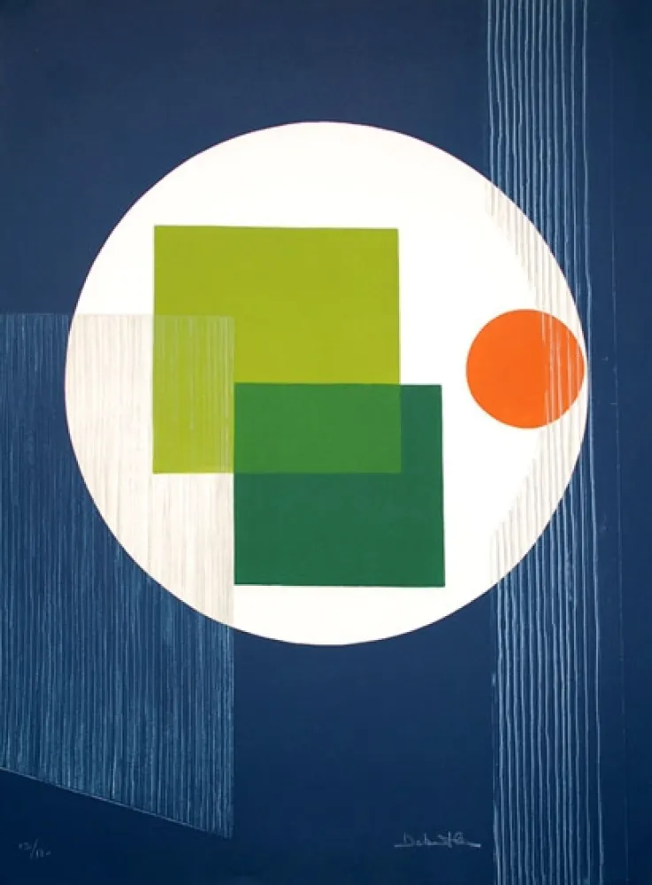 Radierung Debutler - Composition Bleu