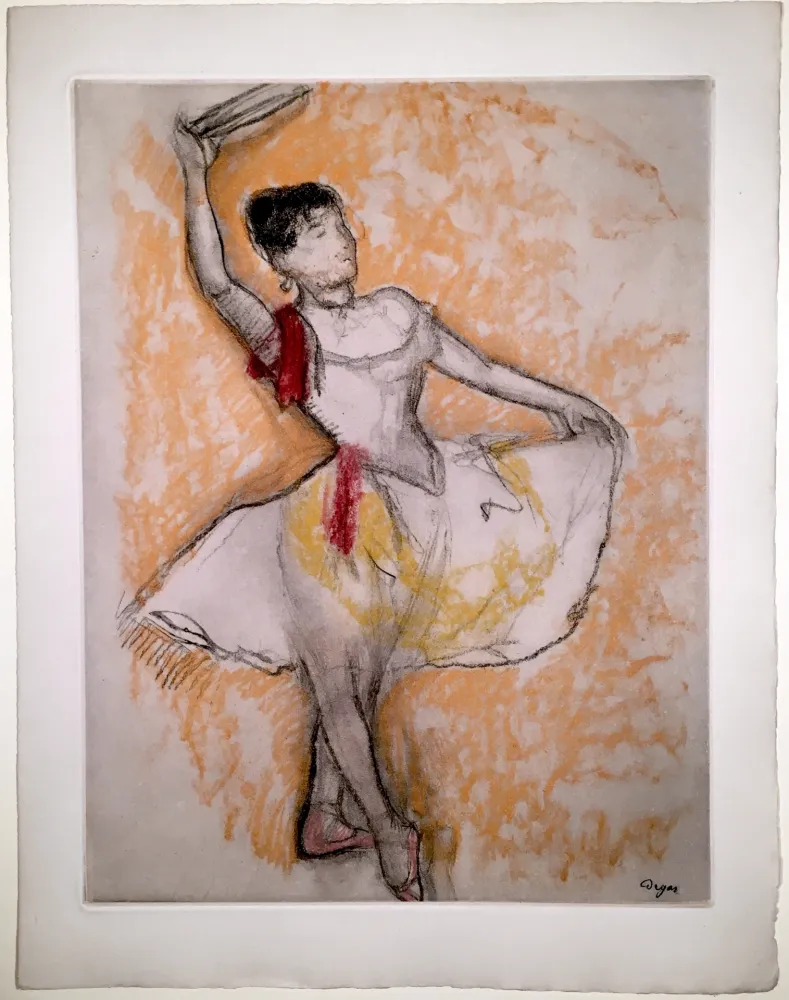 Radierung Und Aquatinta Degas - Danseuse au tambourin (1882)