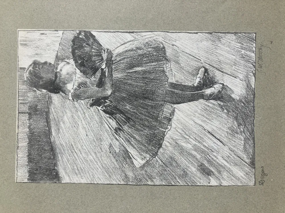 Lithographie Degas - Petite danseuse à l'éventail. 1888-1889