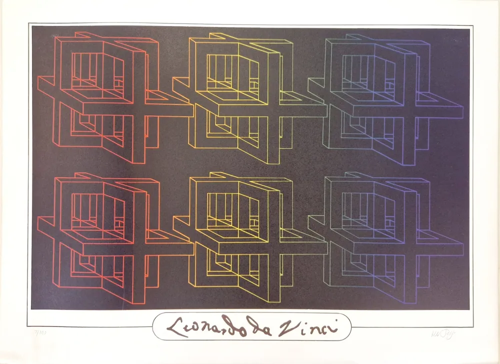 Lithographie Del Pezzo -  Leonardo da Vinci 