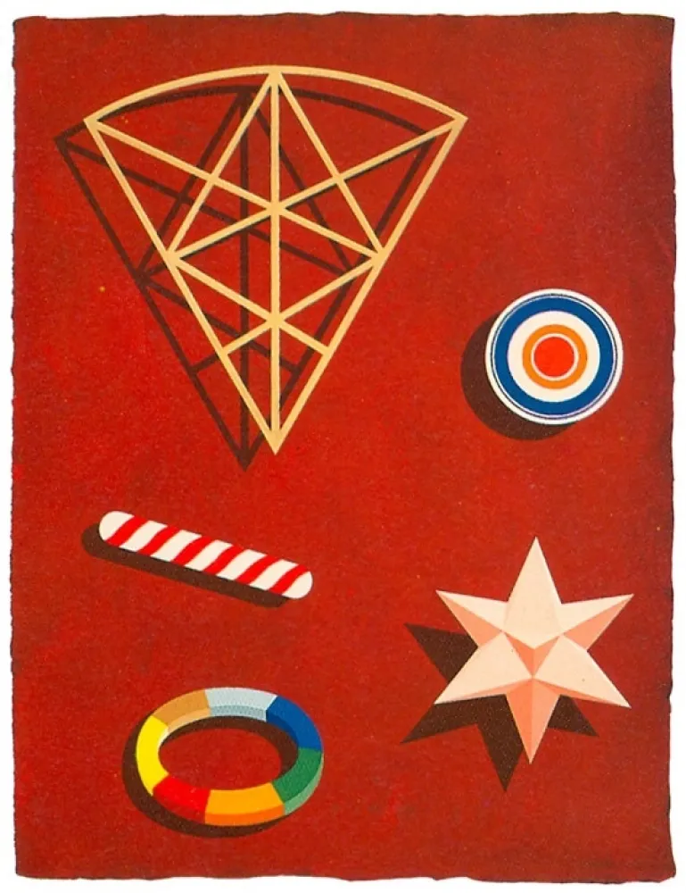 Siebdruck Del Pezzo - Rosso pompeiano