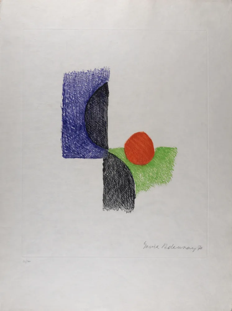 Radierung Delaunay - Composition, 1970 - Hand-signed