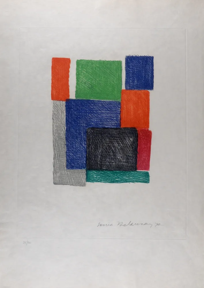Radierung Delaunay - Composition, 1970 - Hand-signed