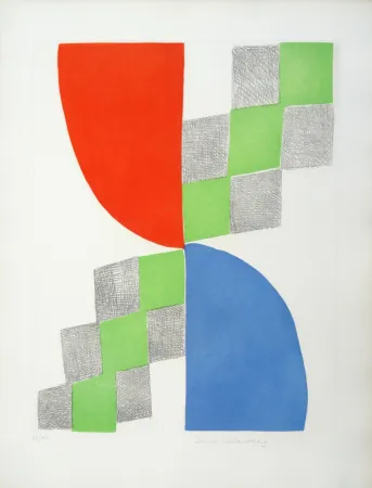 Radierung Delaunay - Composition géométrique