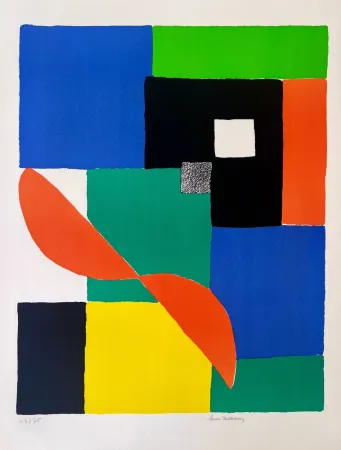 Lithographie Delaunay - Hélice Rouge 