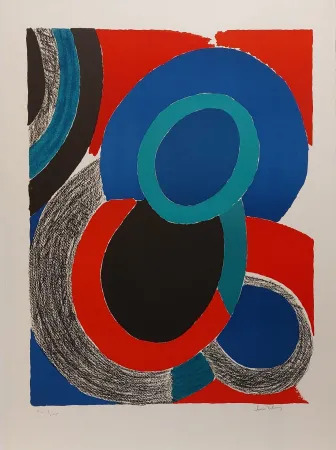 Lithographie Delaunay - Vol de nuit 