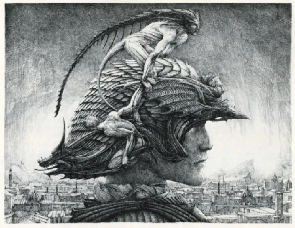 Stich Desmazières - Casque d'Apparat/Head of a soldier