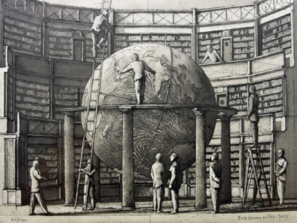 Radierung Und Aquatinta Desmazières - Theatre de Geographie