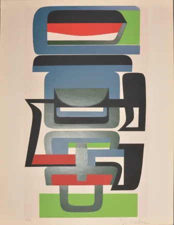 Siebdruck Dewasne - Composition, 1954 - Hand-signed