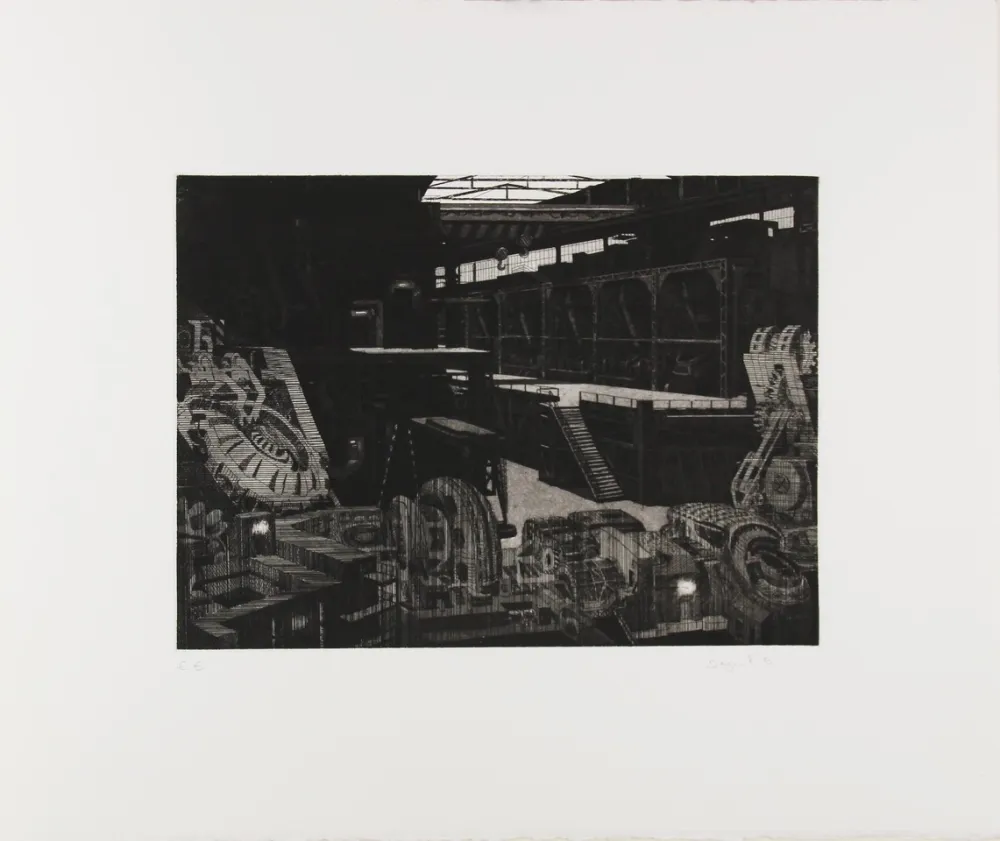 Radierung Deyrail - Usine