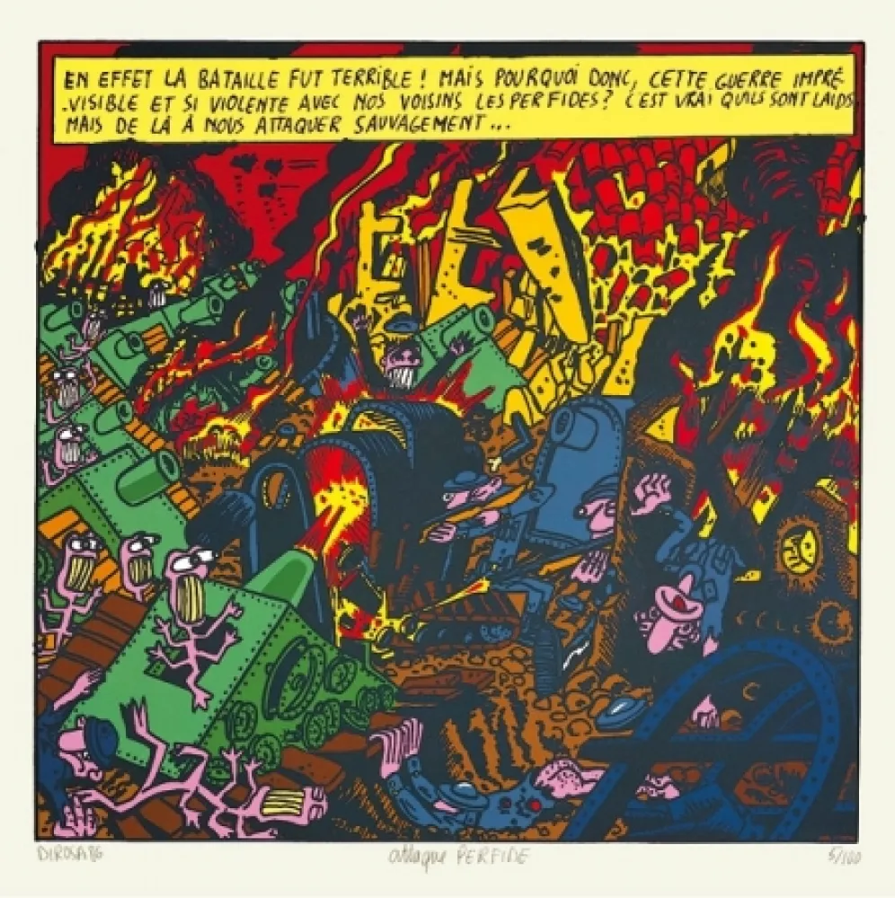 Siebdruck Di Rosa - Attaque perfide