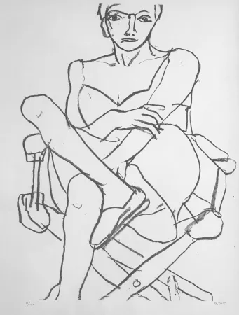 Lithographie Diebenkorn - Seating woman in Chemise