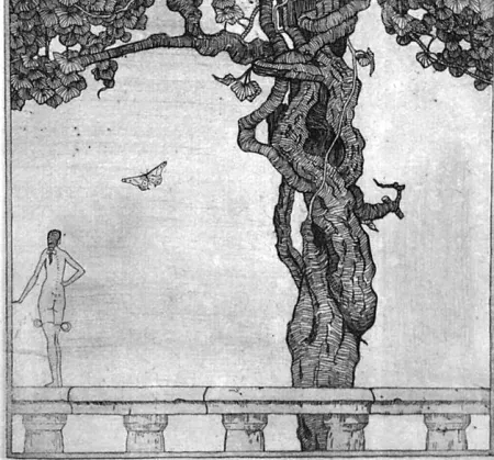 Radierung Disertori - La ninfetta