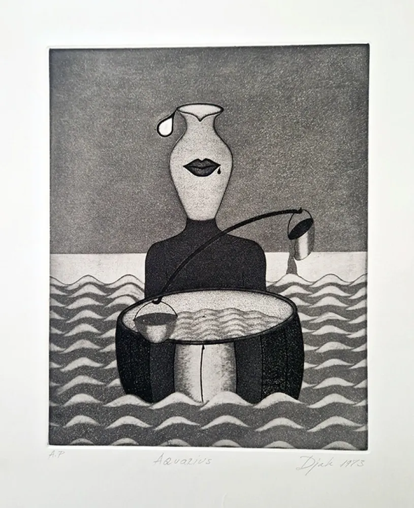 Radierung Und Aquatinta Djak - Aquarius
