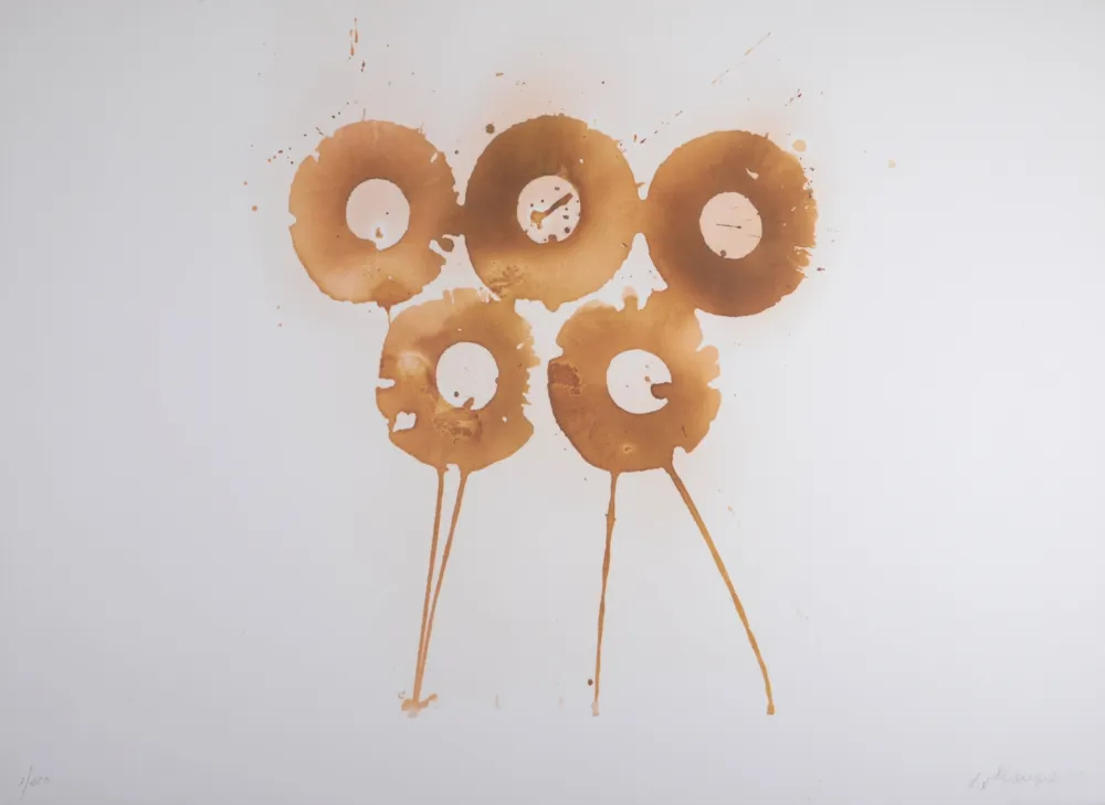 Lithographie Dokoupil - Golden Rings