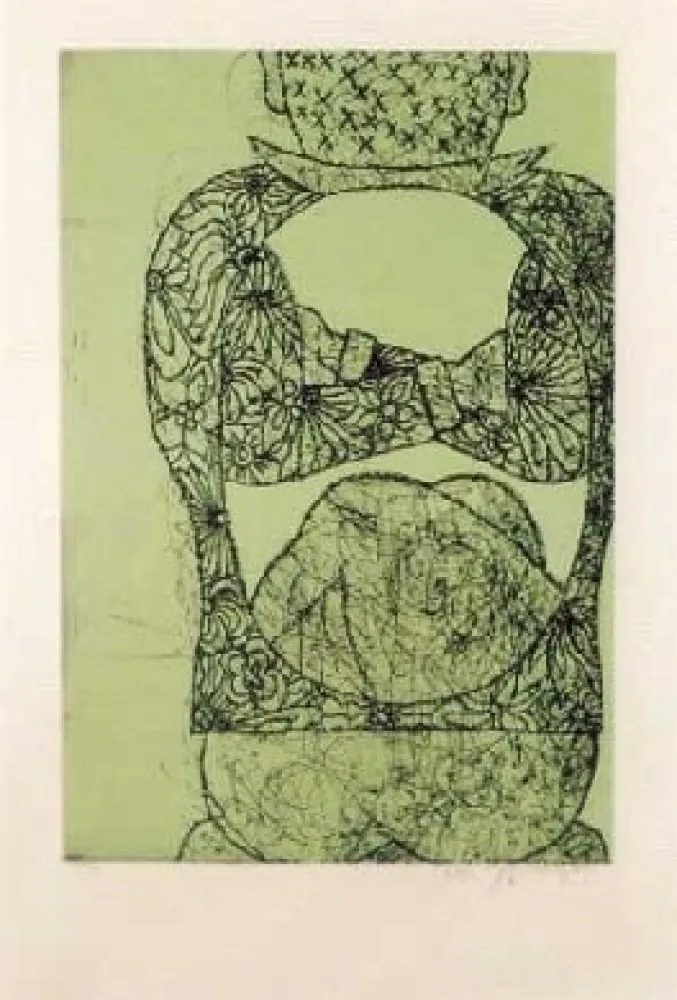 Radierung Und Aquatinta Dokoupil - Hommage à Tapies