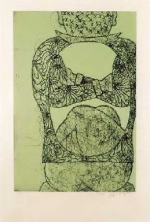 Radierung Und Aquatinta Dokoupil - Hommage à Tapies