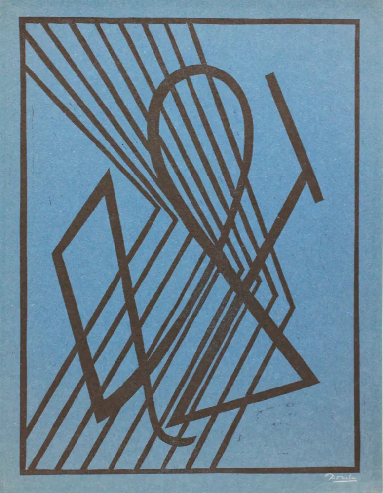 Linolschnitt Domela - Der Leser (The reader)