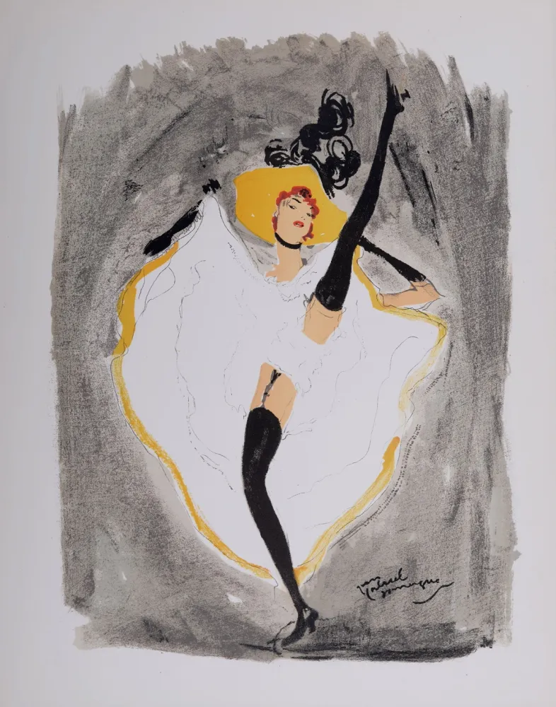 Lithographie Domergue - La Parisienne : French Cancan, 1956
