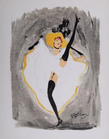 Lithographie Domergue - La Parisienne : French Cancan, 1956