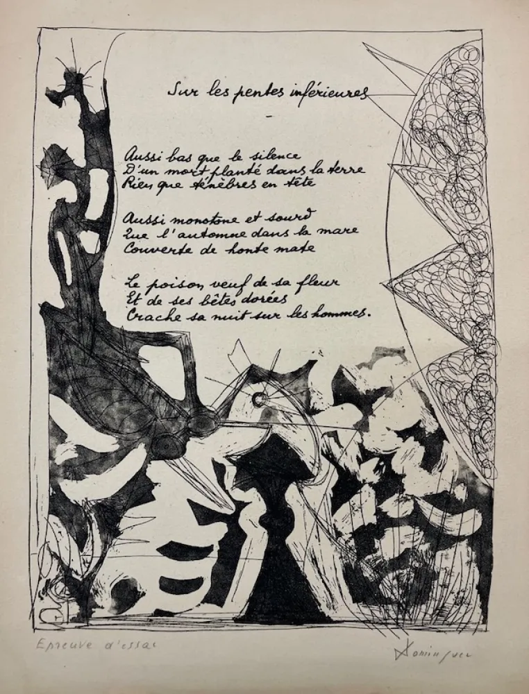 Radierung Und Aquatinta Dominguez - Sur les penles inférieures