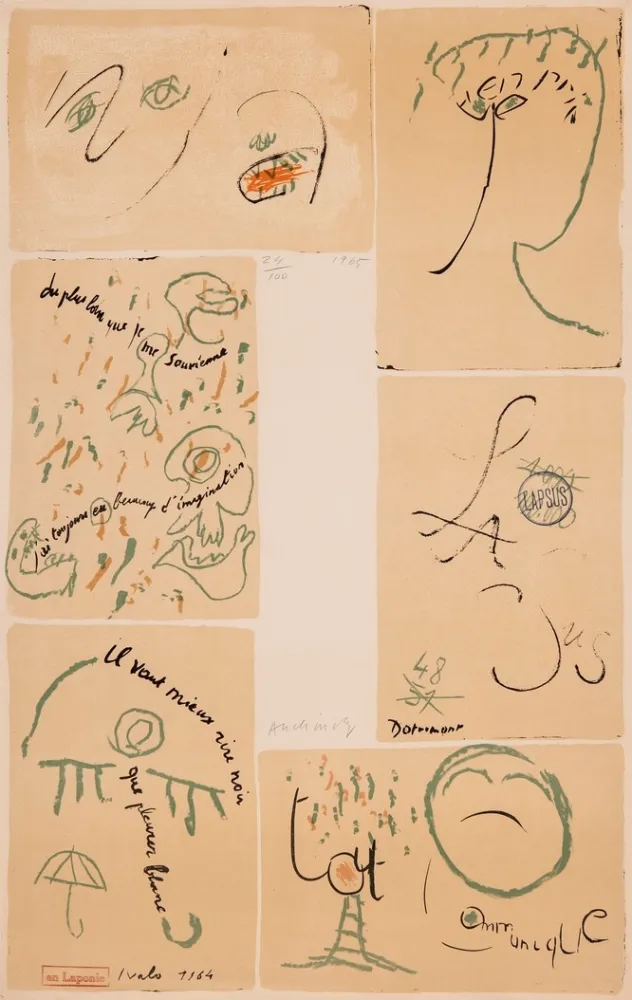 Radierung Dotremont - Litho-mots