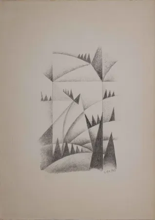 Lithographie Dottori - Fiumi e rocce