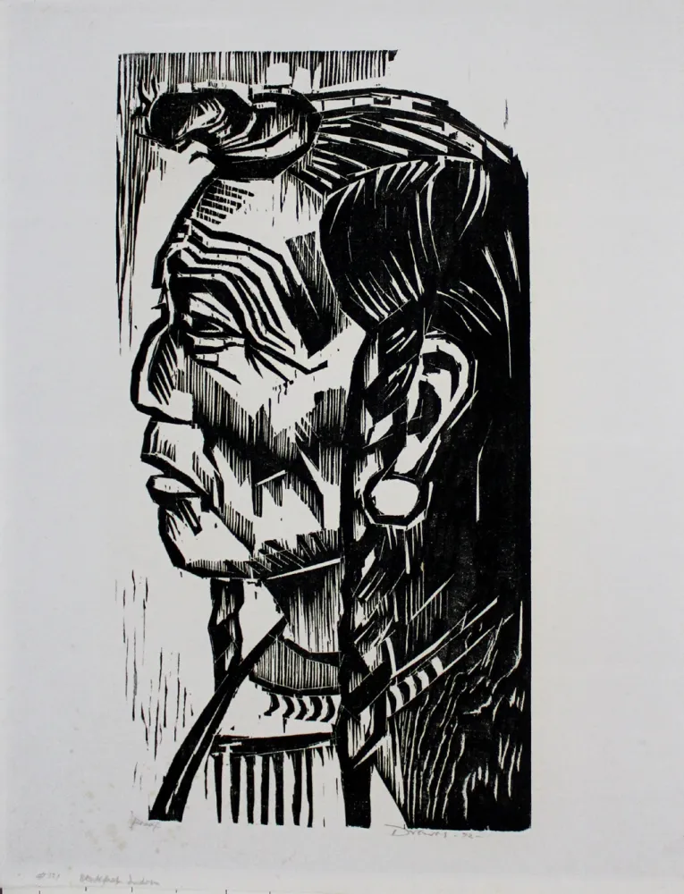 Holzschnitt Drewes - Blackfoot