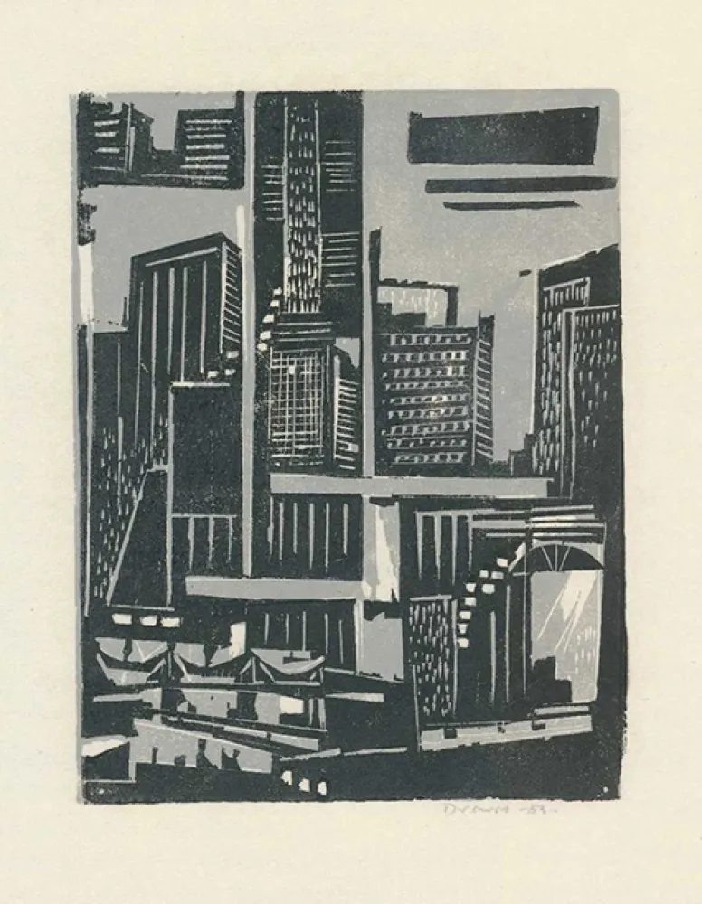 Holzschnitt Drewes - New York