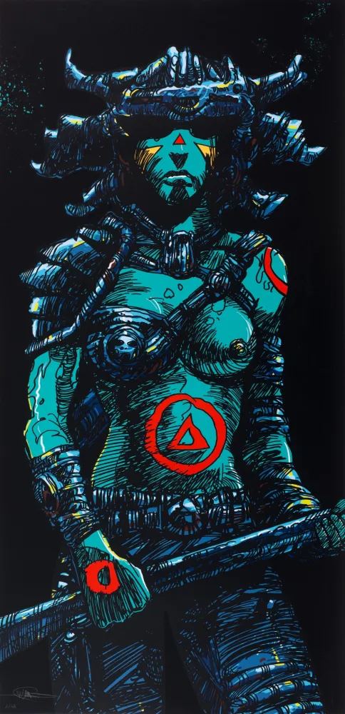 Siebdruck Druillet - Guerrière de la Nuit