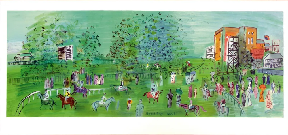 Lithographie Dufy - ASCOT. Le champ de courses en 1930 (1969).
