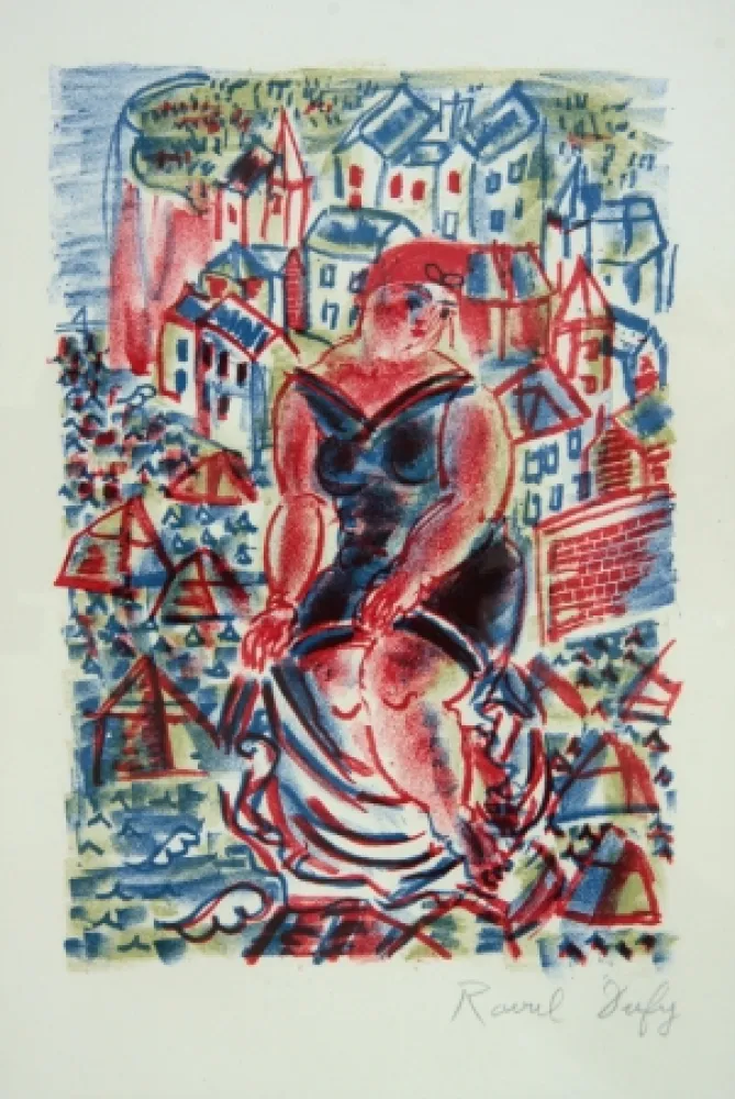 Lithographie Dufy - Baigneuse Devant le Port de St Adresse