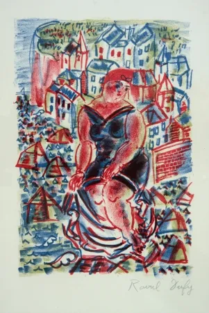 Lithographie Dufy - Baigneuse Devant le Port de St Adresse