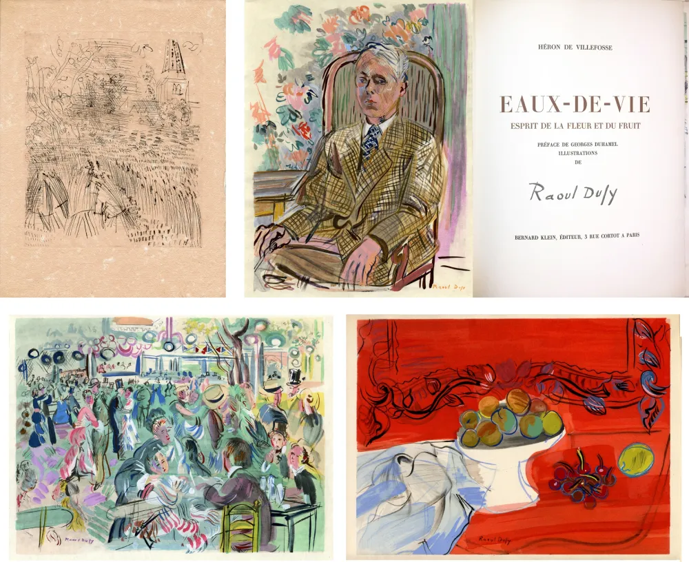 Illustriertes Buch Dufy - Héron de Villefosse : EAUX DE VIE (11 pochoirs de Raoul Dufy) 1954