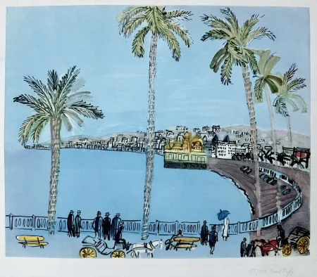 Aquatinta Dufy - La baie des Anges a Nice