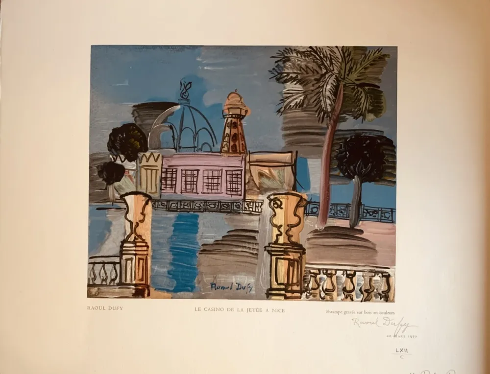 Holzschnitt Dufy - La jeté du casino de Nice 