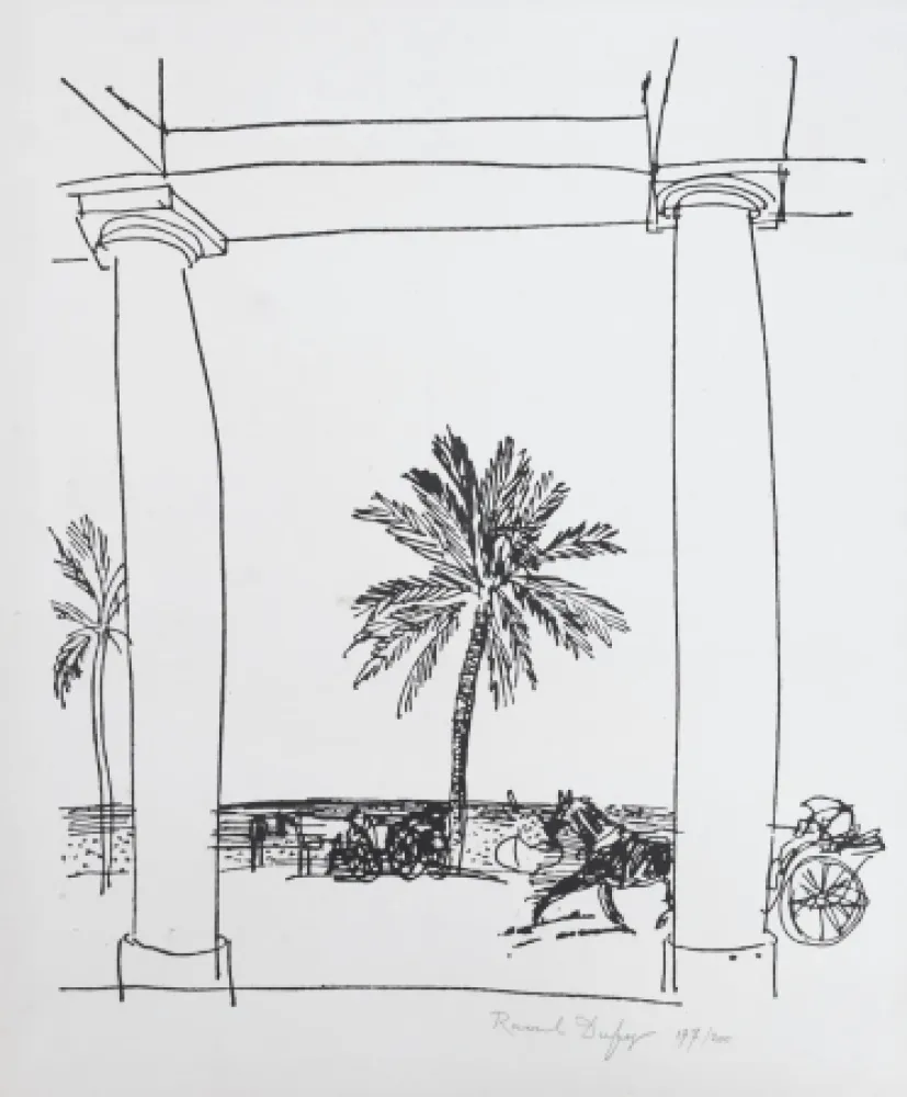 Lithographie Dufy - La Palais de la Méditerranée
