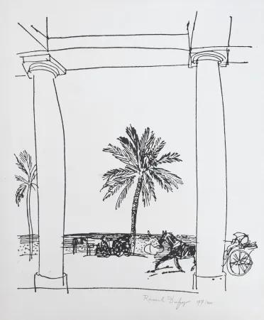 Lithographie Dufy - La Palais de la Méditerranée