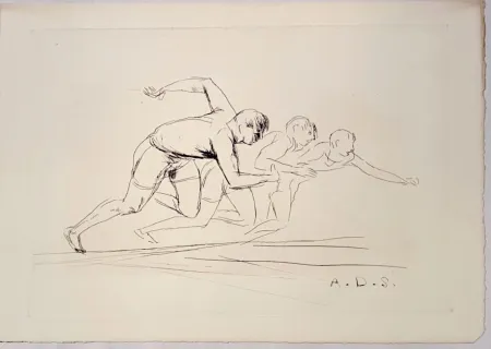 Stich Dunoyer De Segonzac - Départ de course de 100 mètres,