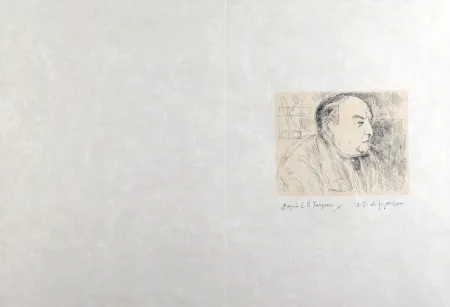 Lithographie Dunoyer De Segonzac - Portrait de Léon-Paul Fargue, 1964