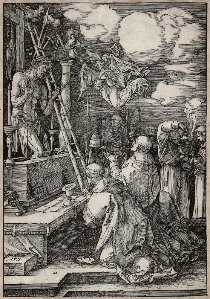 Holzschnitt Durer - Die Messe des heiligen Gregor (The mass of St. Gregory)